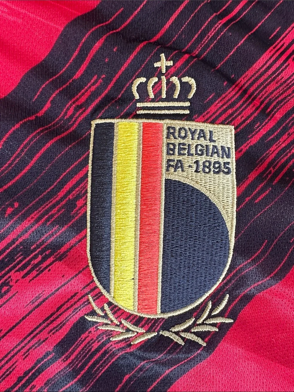 adidas Red Belgium National soccer Team Jersey with Black & Gold Trim
